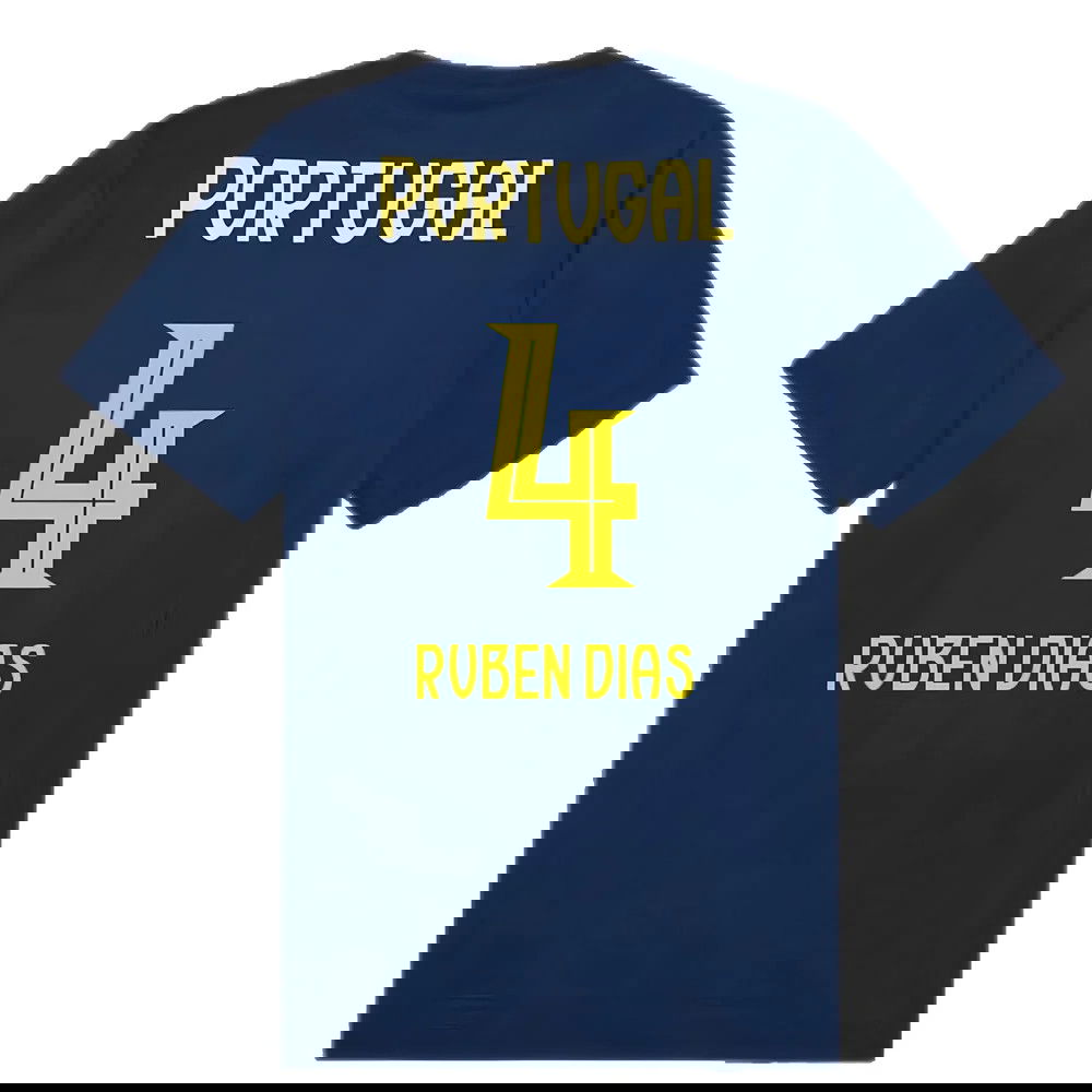 2025-2026 Portugal Casuals Tee (Persian Blue) (Ruben Dias 4)