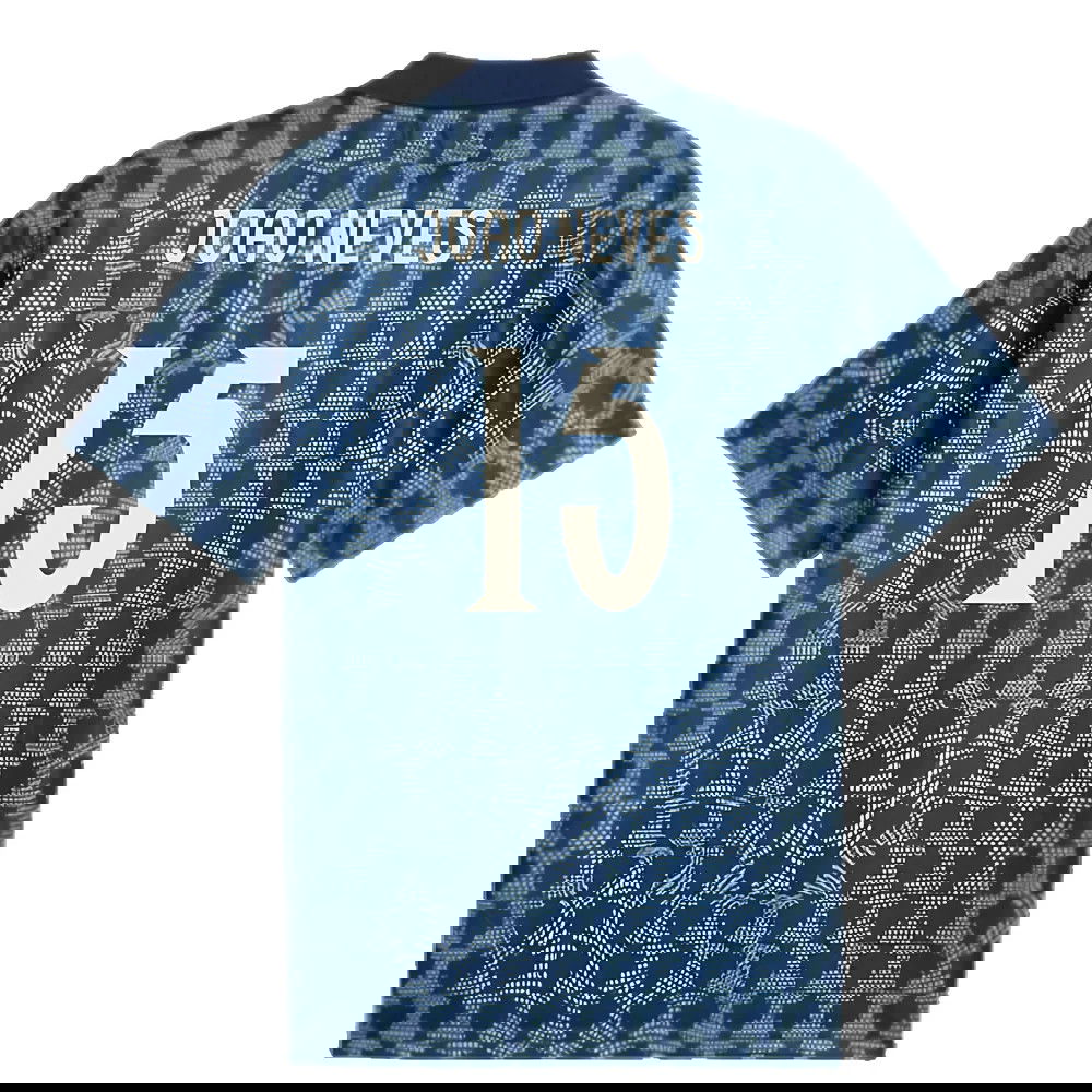 2025-2026 Portugal ftblNRGY+ Retro Jersey (Persian Blue) (Joao Neves 15)
