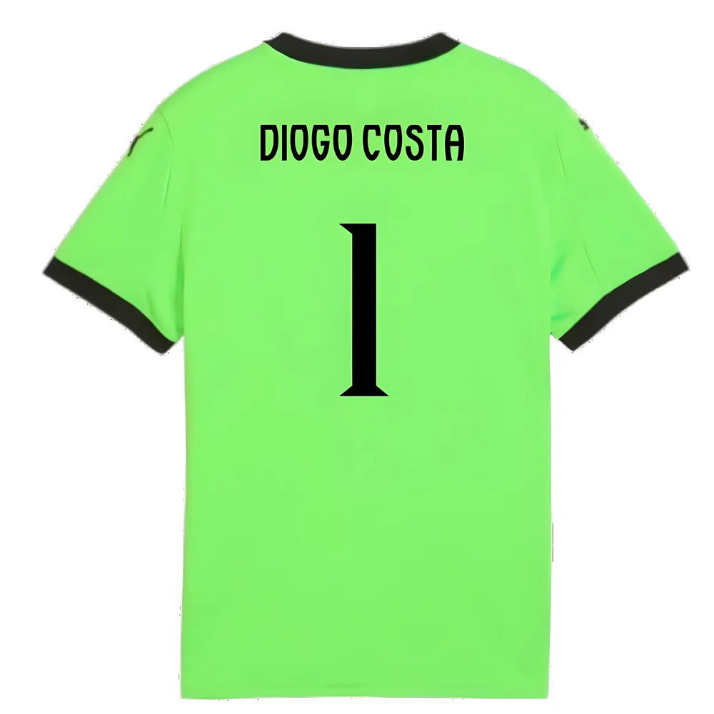 2025-2026 Portugal Home Goalkeeper Shirt (Green) - Kids (Diogo Costa 1)