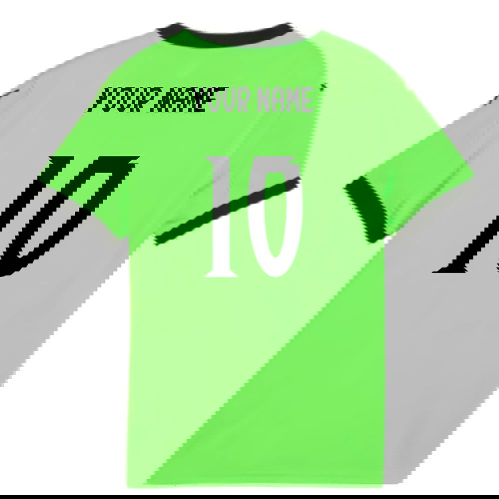2025-2026 Portugal Home Goalkeeper Shirt (Green) - Kids (Your Name)