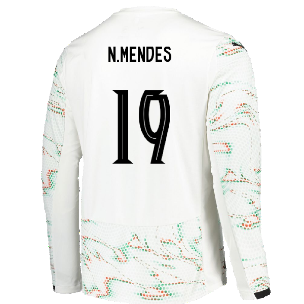 2025-2026 Portugal Long Sleeve Away Shirt (N.Mendes 19)
