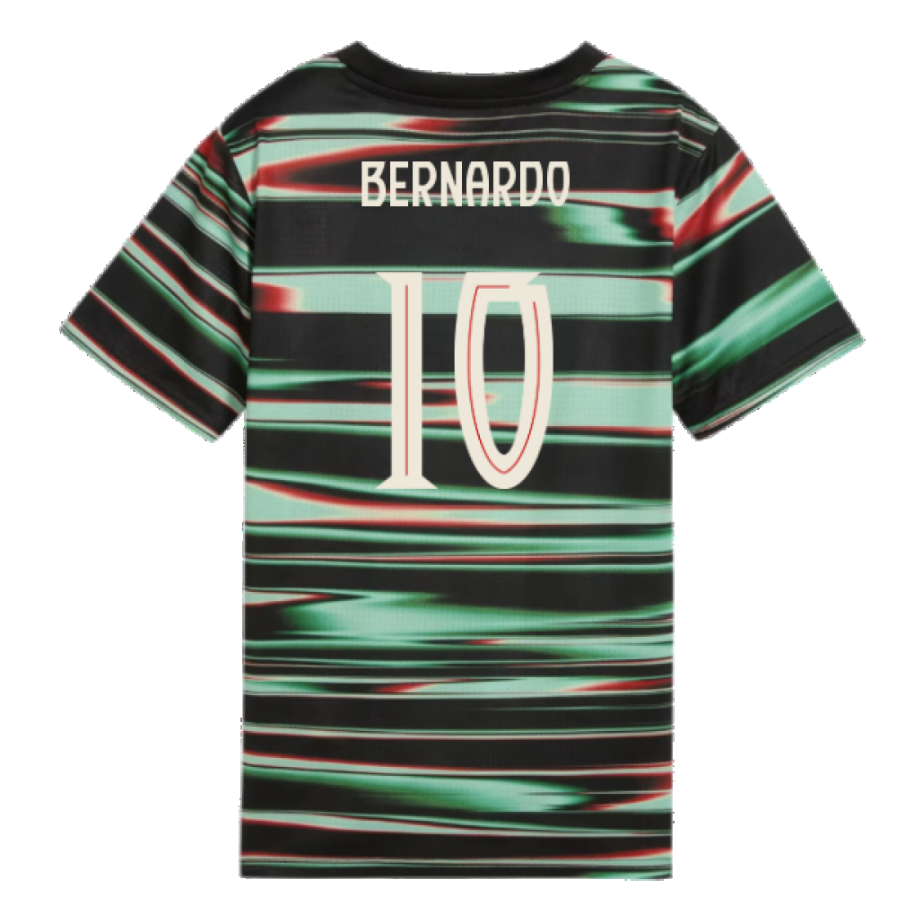 2025-2026 Portugal Prematch SS Jersey (Black) - Kids (Bernardo 10)