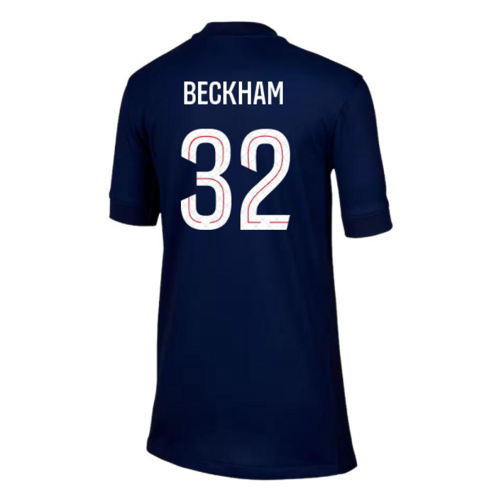 2025-2026 PSG Paris Saint Germain Home Shirt (Kids) (Beckham 32)
