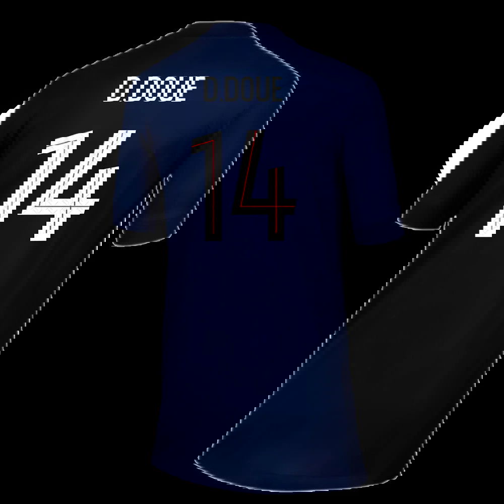 2025-2026 PSG Paris Saint Germain Home Shirt (Kids) (D.Doue 14)