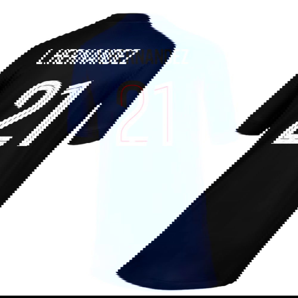 2025-2026 PSG Paris Saint Germain Home Shirt (Kids) (L.Hernandez 21)