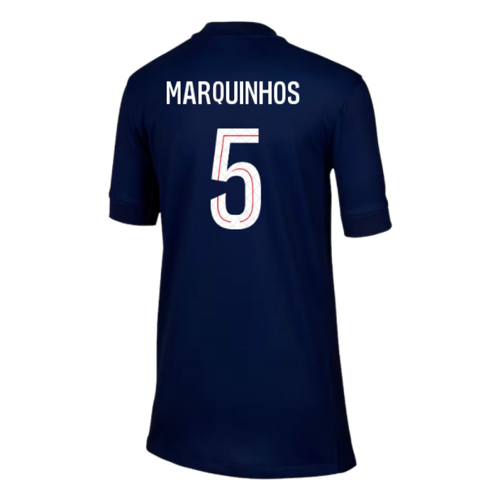 2025-2026 PSG Paris Saint Germain Home Shirt (Kids) (Marquinhos 5)