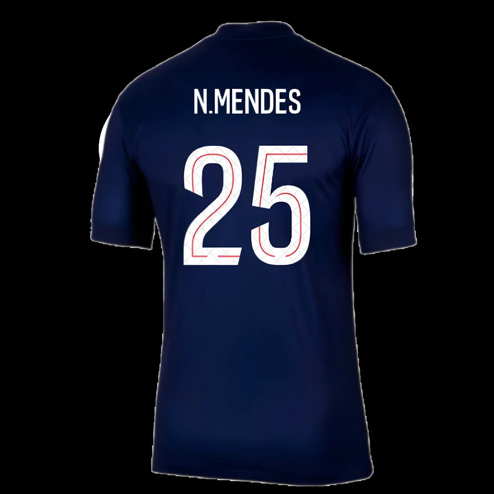 2025-2026 PSG Paris Saint Germain Home Shirt (N.Mendes 25)