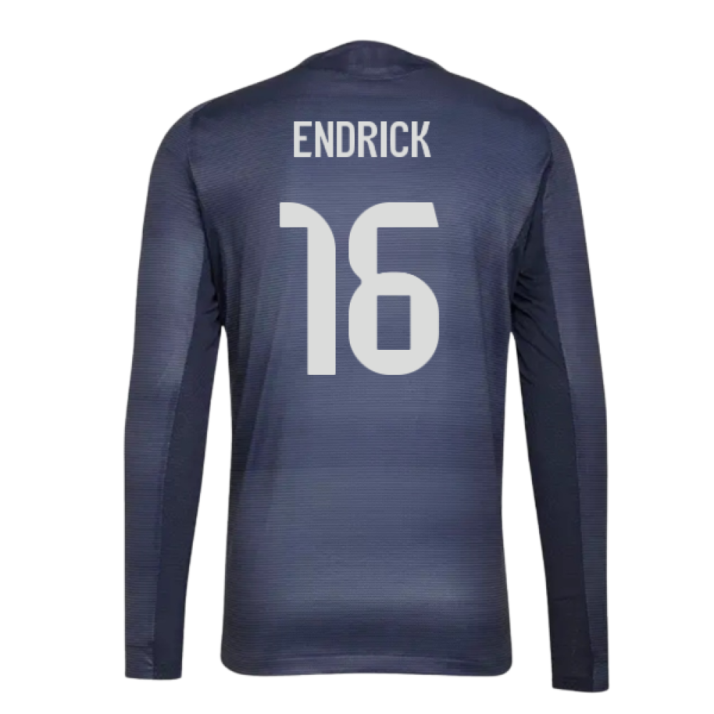 2025-2026 Real Madrid Authentic Long Sleeve Away Shirt (Endrick 16)