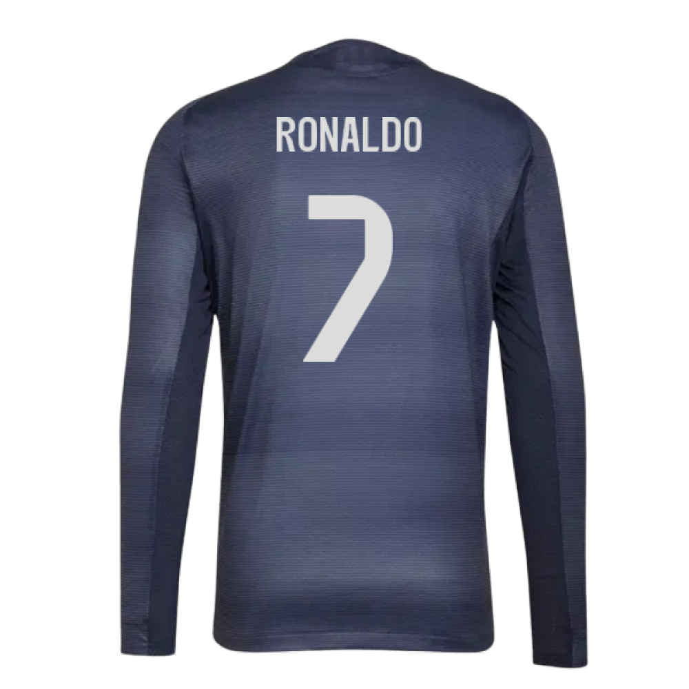 2025-2026 Real Madrid Authentic Long Sleeve Away Shirt (Ronaldo 7)