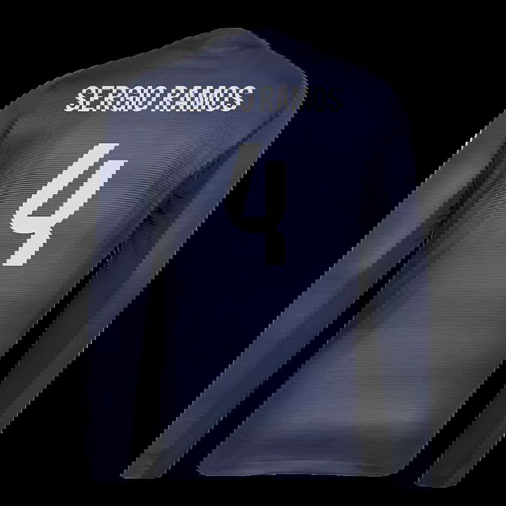 2025-2026 Real Madrid Authentic Long Sleeve Away Shirt (Sergio Ramos 4)