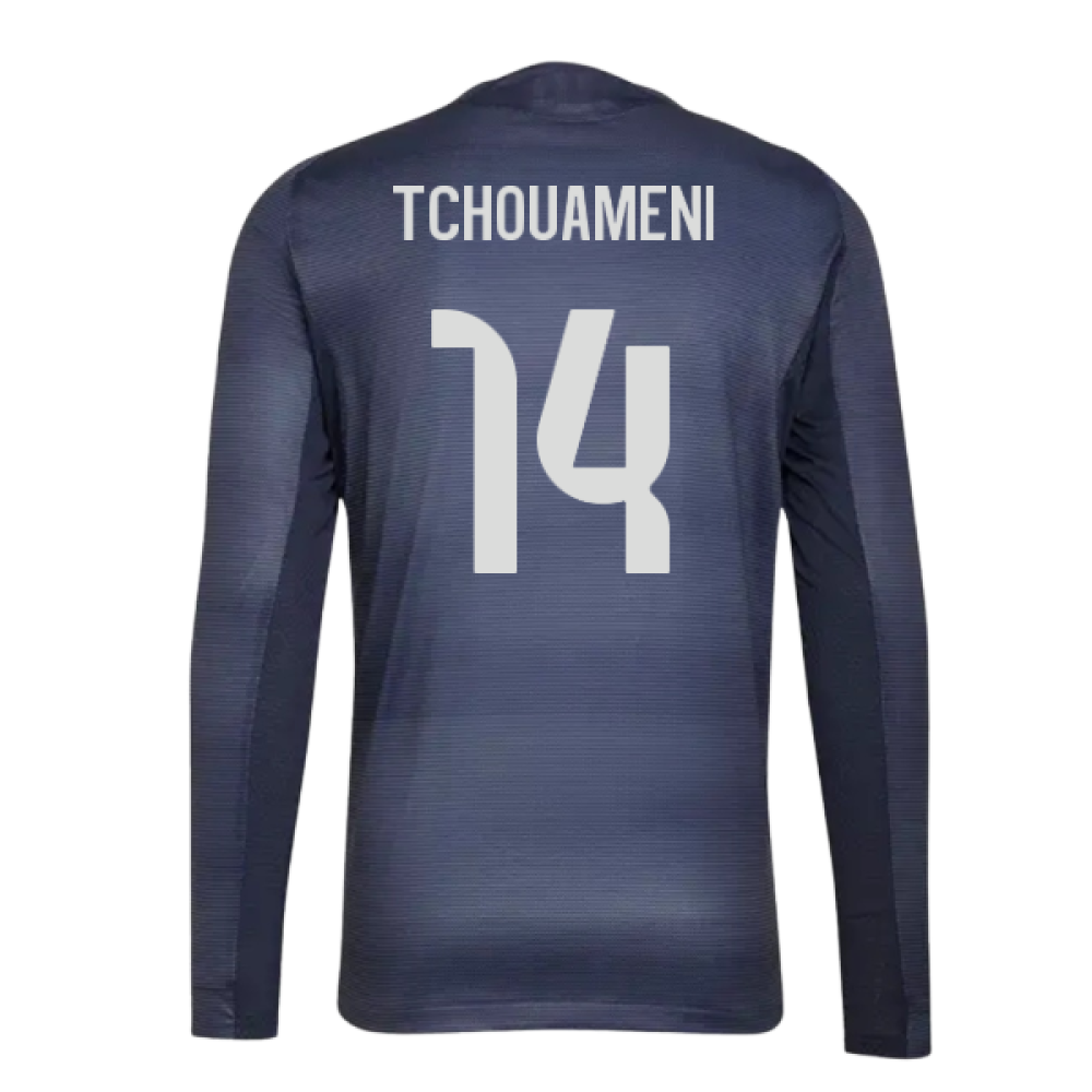 2025-2026 Real Madrid Authentic Long Sleeve Away Shirt (Tchouameni 14)