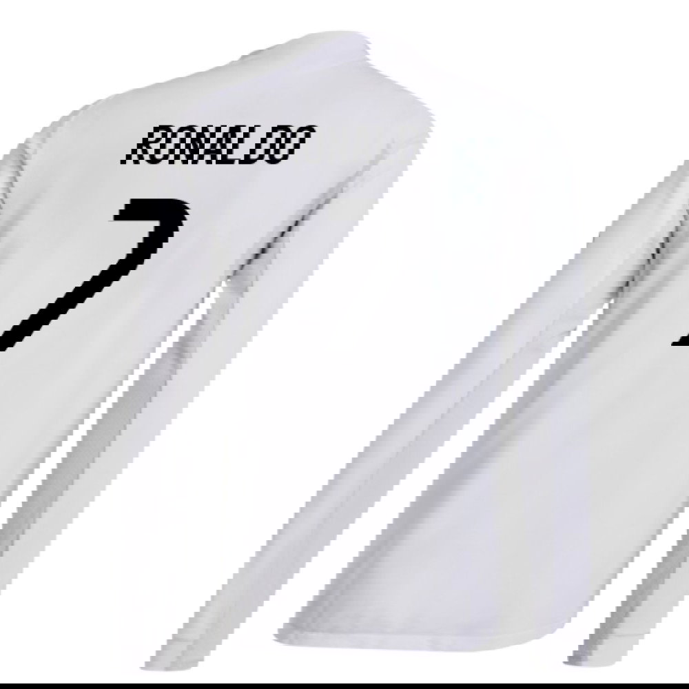 2025-2026 Real Madrid Authentic Long Sleeve Home Shirt (Ronaldo 7)