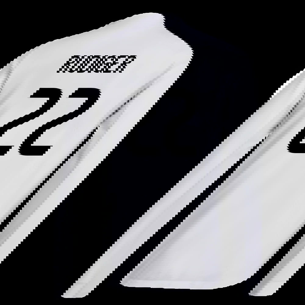 2025-2026 Real Madrid Authentic Long Sleeve Home Shirt (Rudiger 22)
