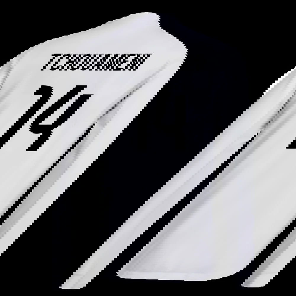 2025-2026 Real Madrid Authentic Long Sleeve Home Shirt (Tchouameni 14)