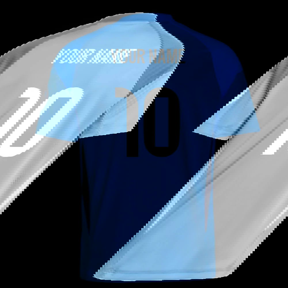 2025-2026 Real Madrid Home Goalkeeper Shirt (Blue) - Kids (Your Name)