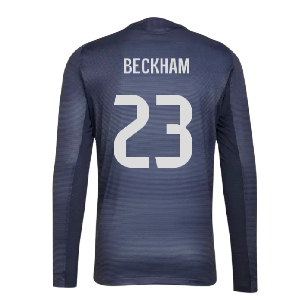 2025-2026 Real Madrid Long Sleeve Away Shirt (Beckham 23)