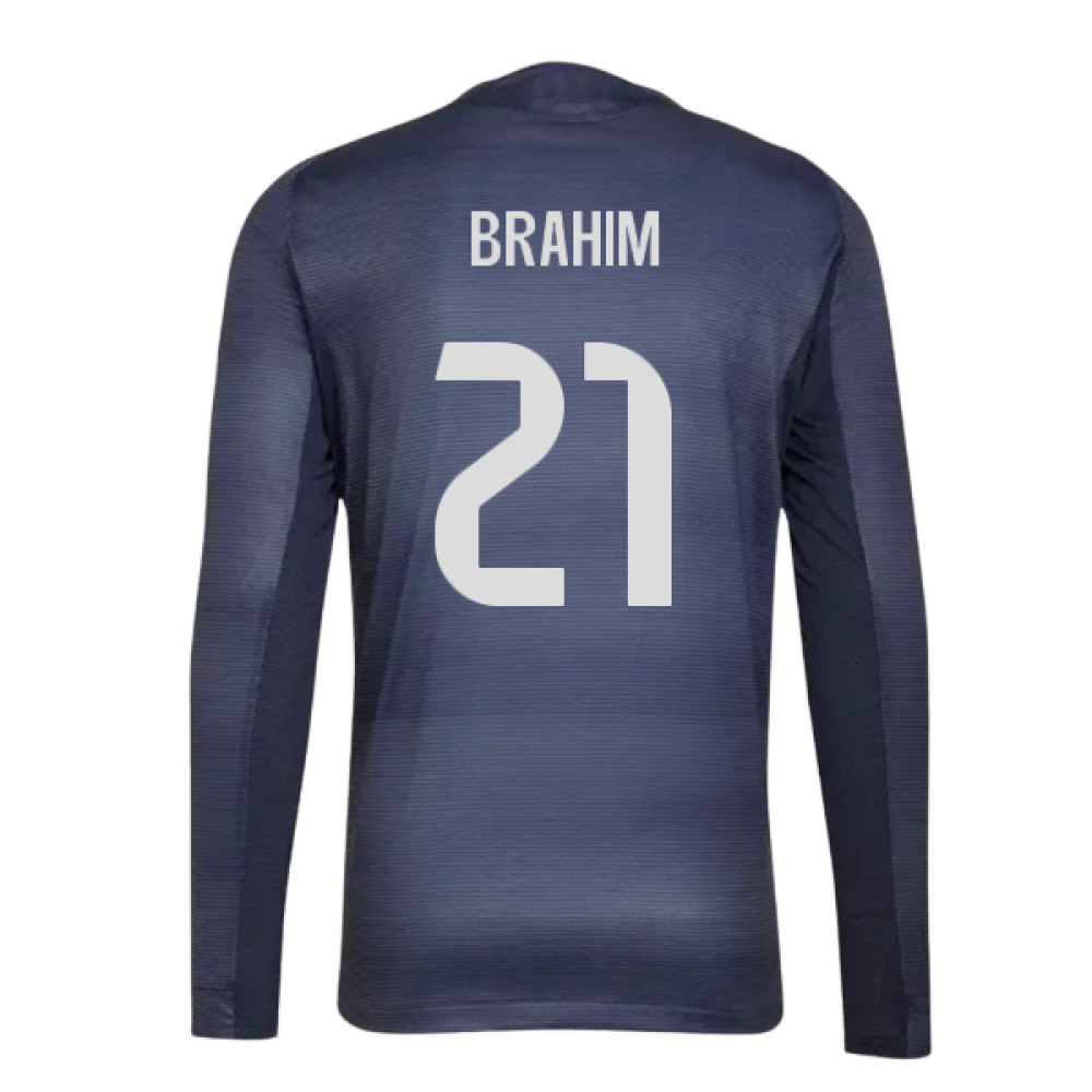 2025-2026 Real Madrid Long Sleeve Away Shirt (Brahim 21)