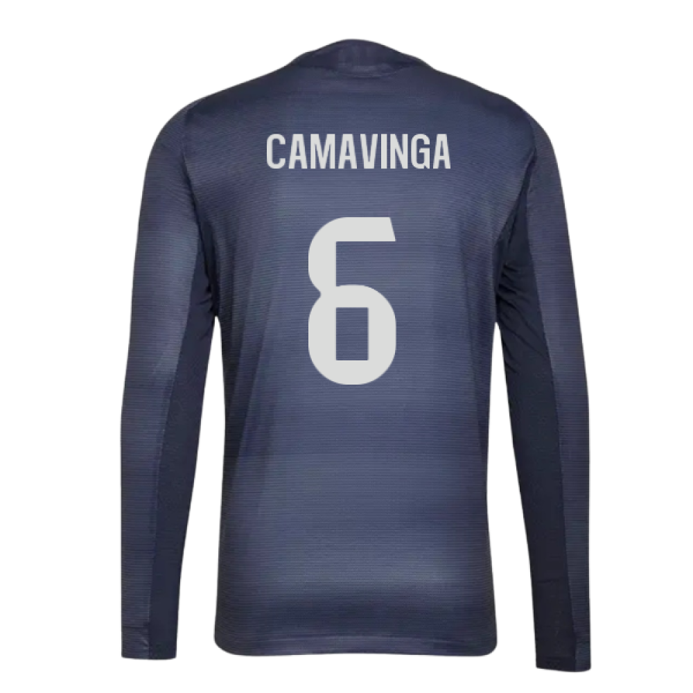 2025-2026 Real Madrid Long Sleeve Away Shirt (Camavinga 6)