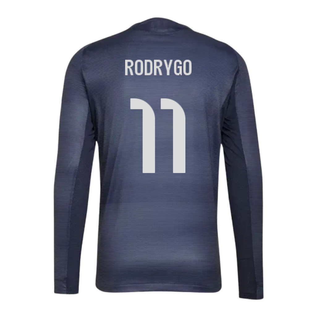 2025-2026 Real Madrid Long Sleeve Away Shirt (Rodrygo 11)
