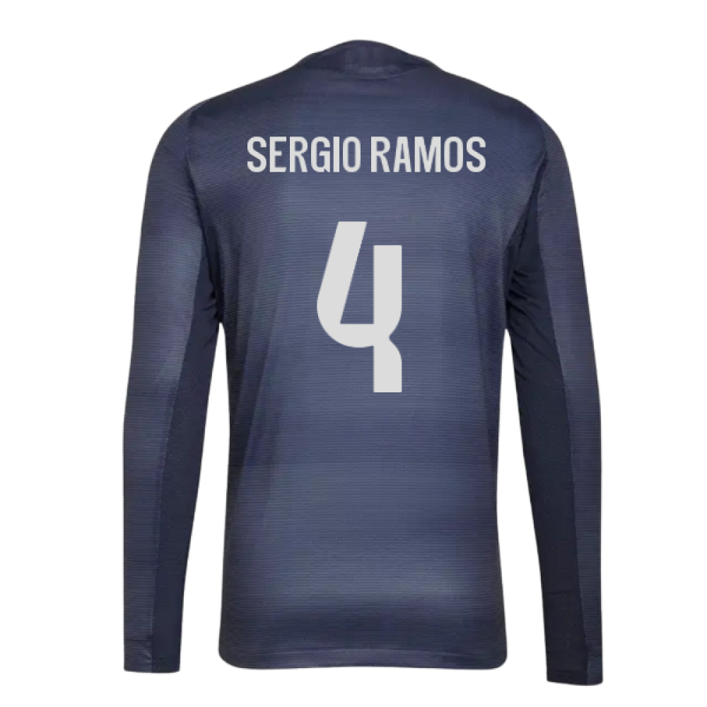 2025-2026 Real Madrid Long Sleeve Away Shirt (Sergio Ramos 4)