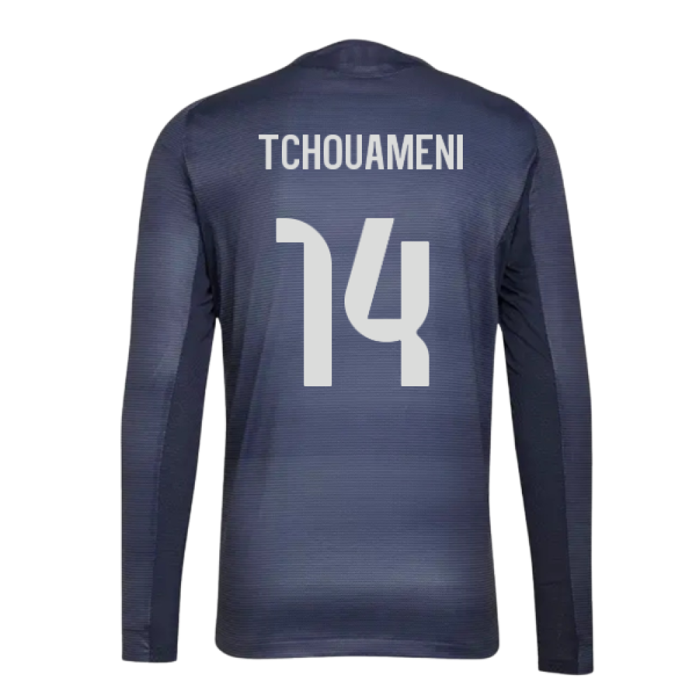 2025-2026 Real Madrid Long Sleeve Away Shirt (Tchouameni 14)