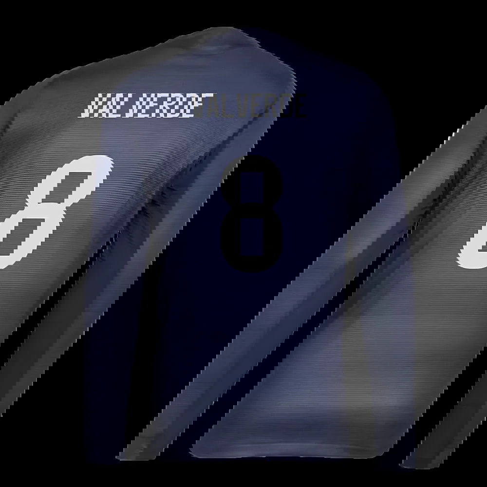 2025-2026 Real Madrid Long Sleeve Away Shirt (Valverde 8)