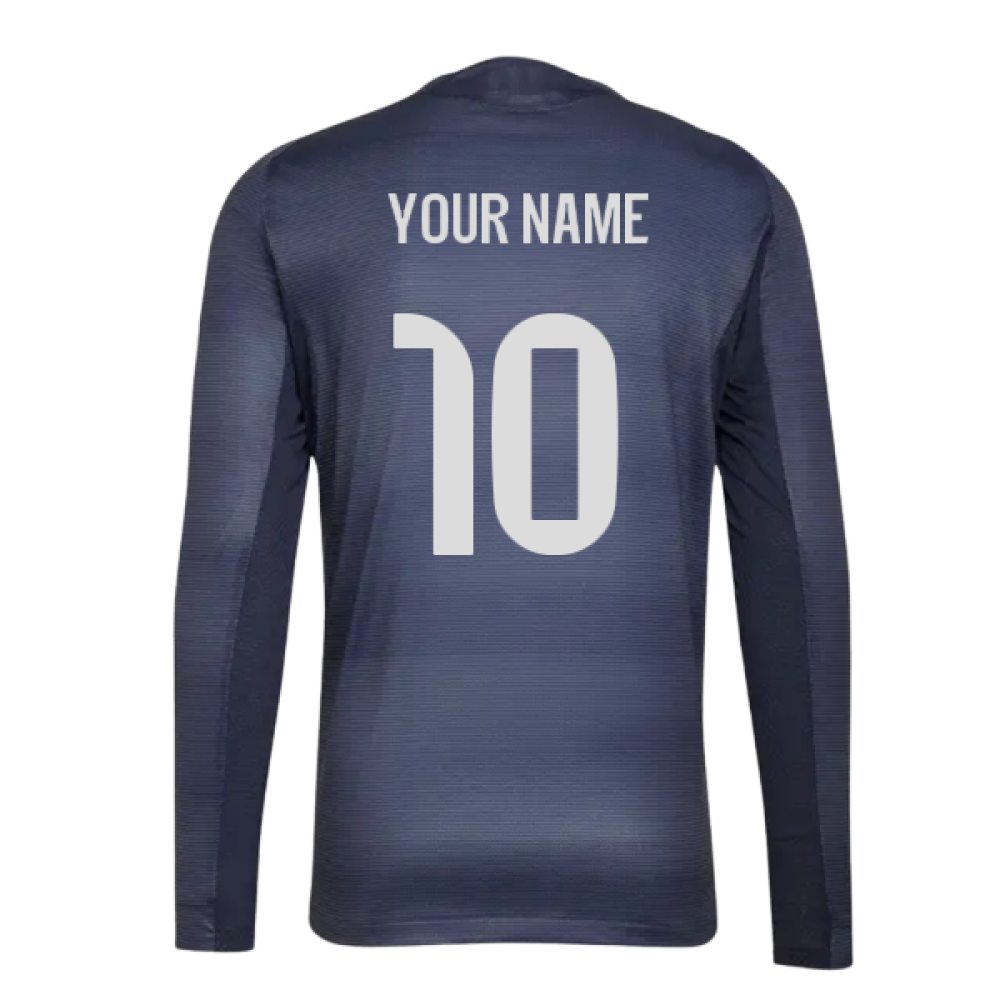 2025-2026 Real Madrid Long Sleeve Away Shirt (Your Name)