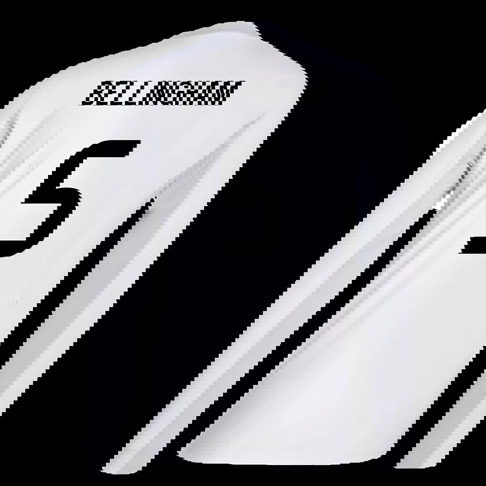 2025-2026 Real Madrid Long Sleeve Home Shirt (Bellingham 5)