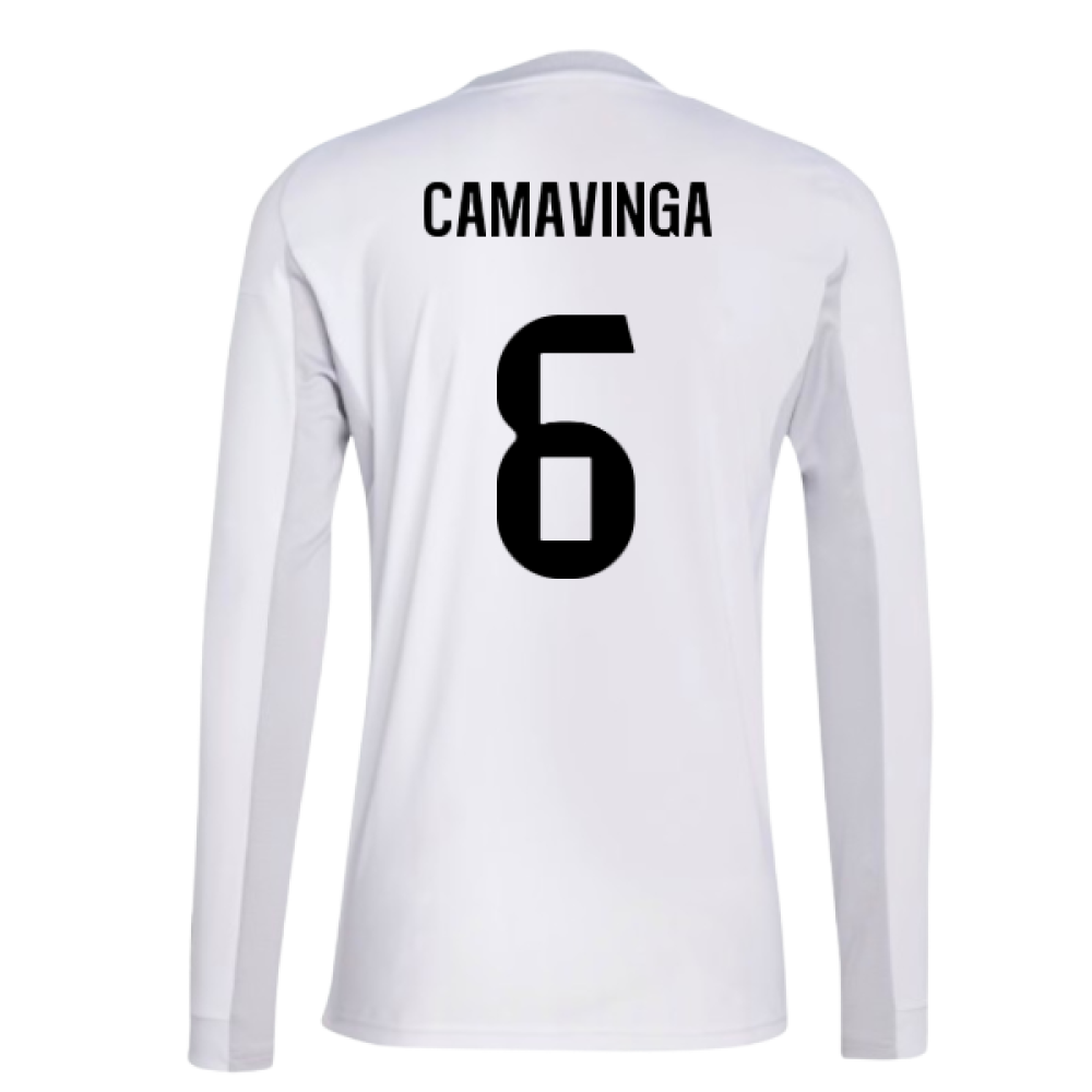 2025-2026 Real Madrid Long Sleeve Home Shirt (Camavinga 6)