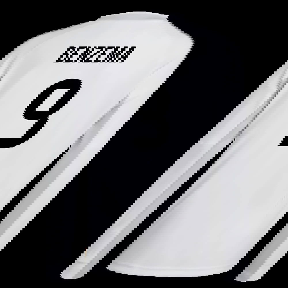 2025-2026 Real Madrid Long Sleeve Home Shirt (Kids) (Benzema 9)