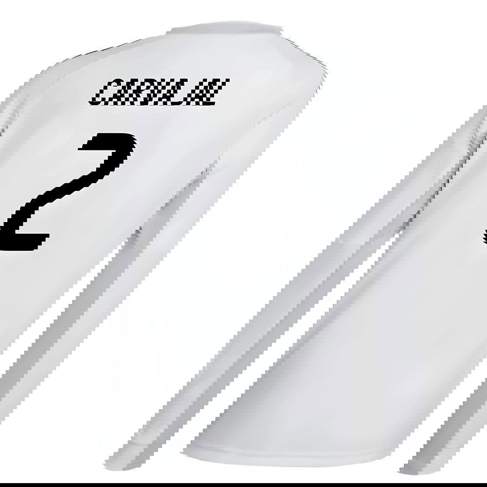 2025-2026 Real Madrid Long Sleeve Home Shirt (Kids) (Carvajal 2)