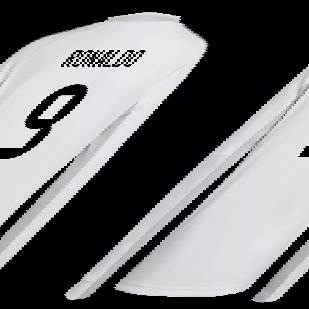 2025-2026 Real Madrid Long Sleeve Home Shirt (Kids) (Ronaldo 9)