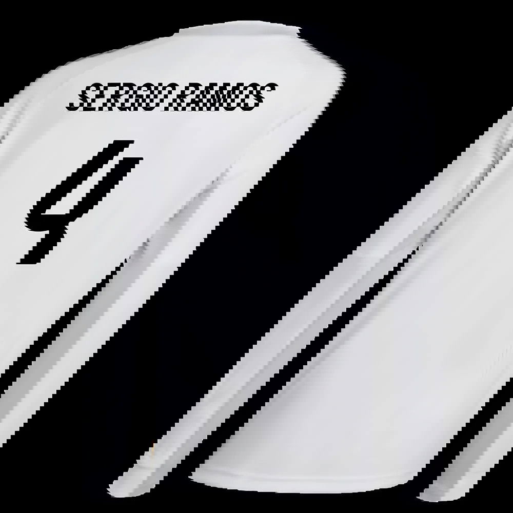 2025-2026 Real Madrid Long Sleeve Home Shirt (Kids) (Sergio Ramos 4)