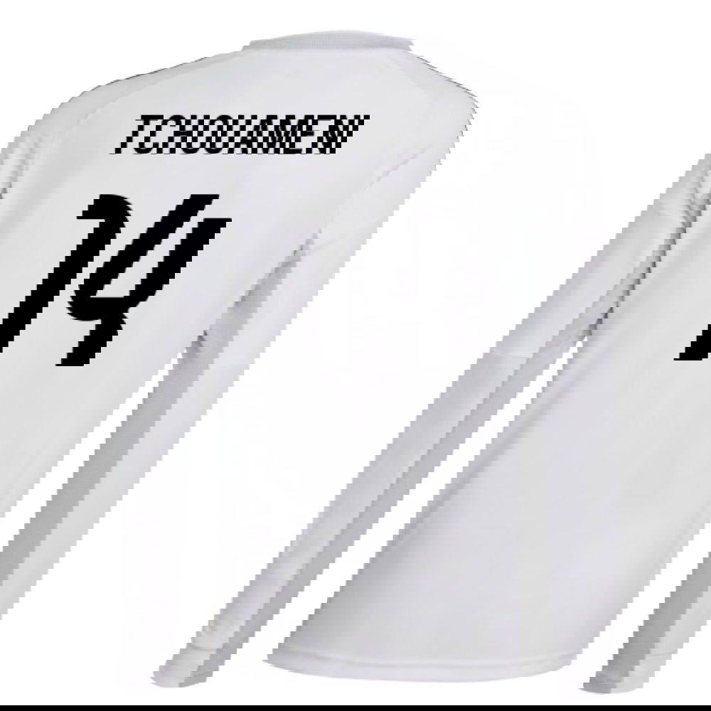 2025-2026 Real Madrid Long Sleeve Home Shirt (Kids) (Tchouameni 14)