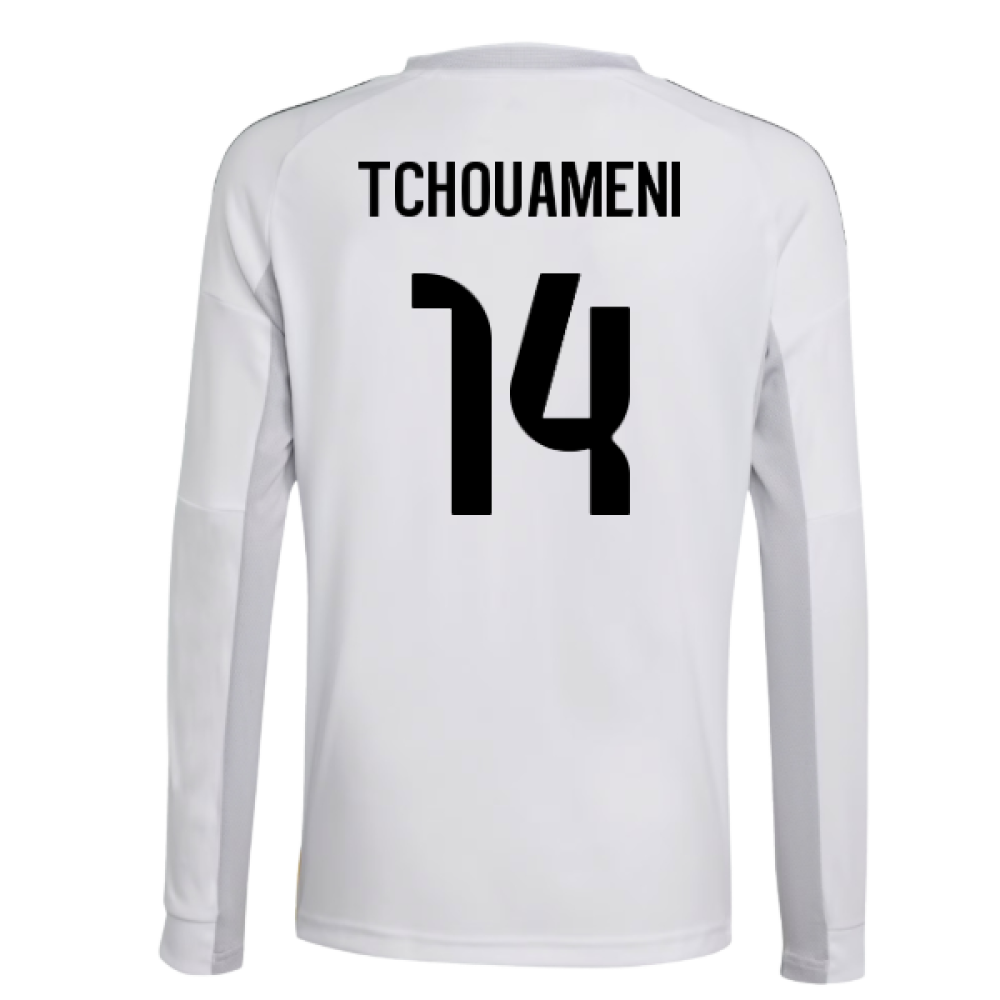 2025-2026 Real Madrid Long Sleeve Home Shirt (Kids) (Tchouameni 14)