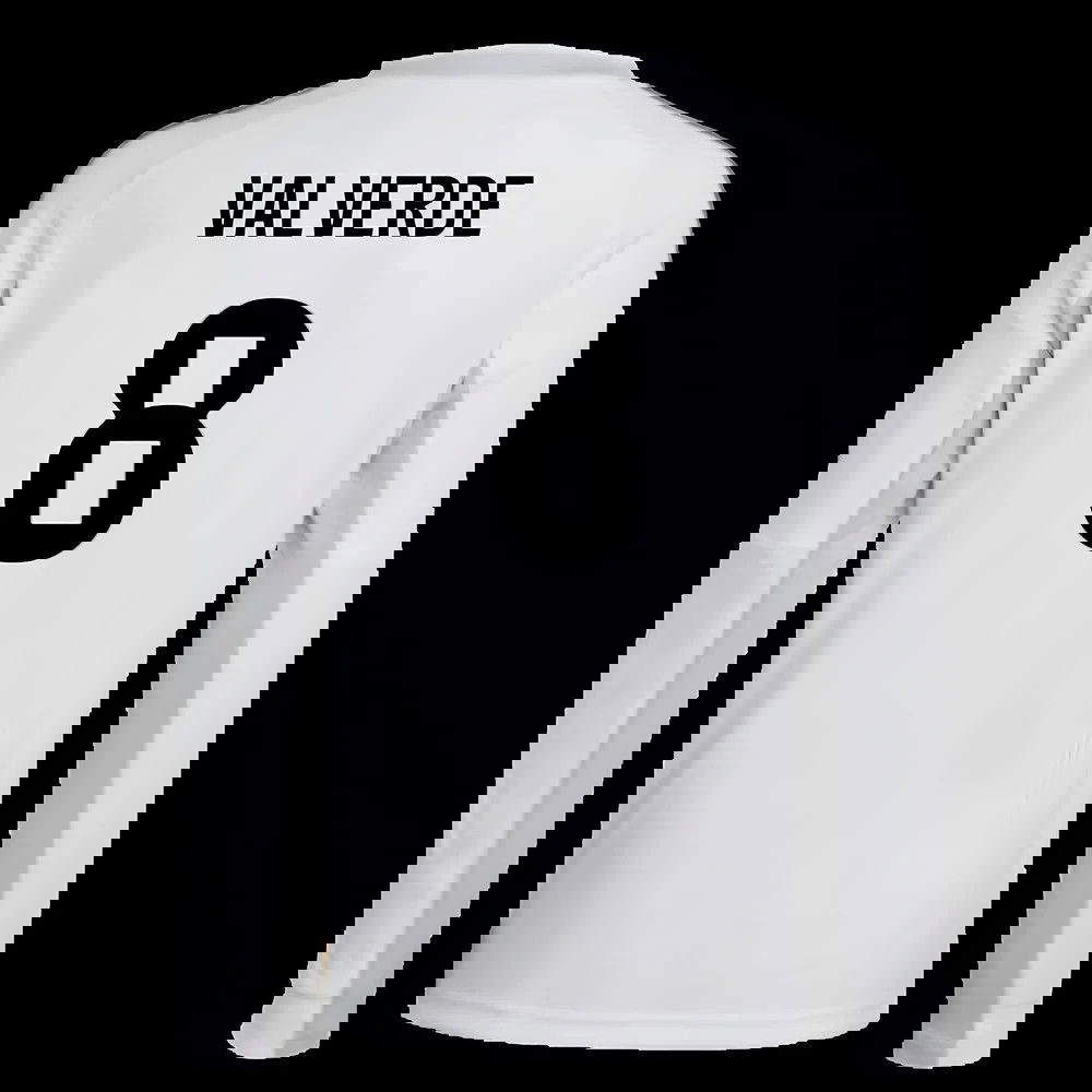 2025-2026 Real Madrid Long Sleeve Home Shirt (Kids) (Valverde 8)