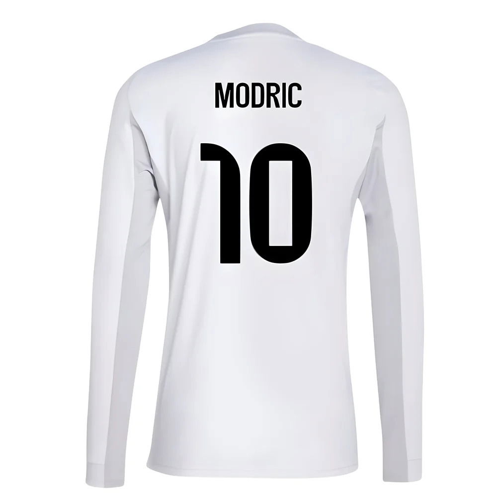 2025-2026 Real Madrid Long Sleeve Home Shirt (Modric 10)