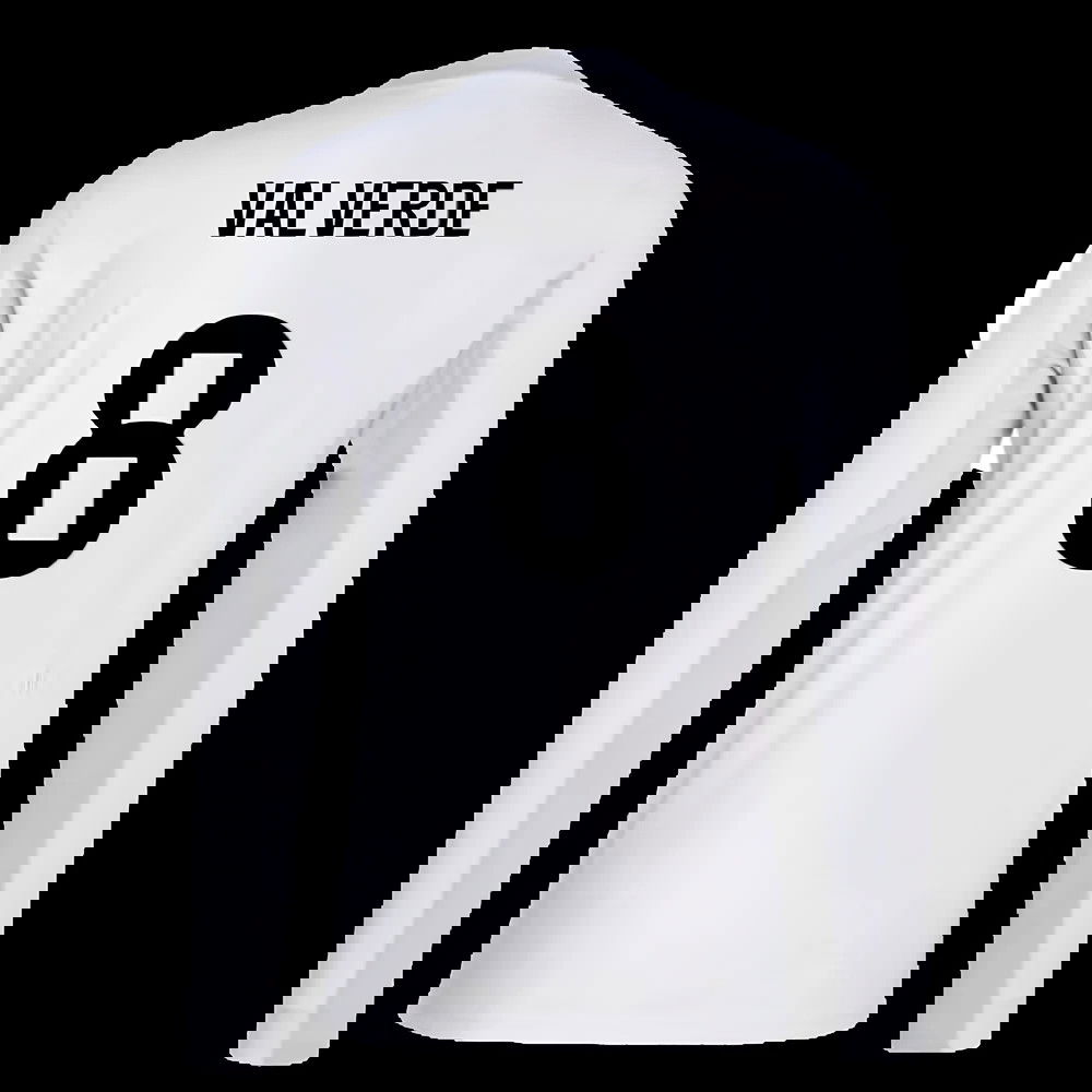 2025-2026 Real Madrid Long Sleeve Home Shirt (Valverde 8)