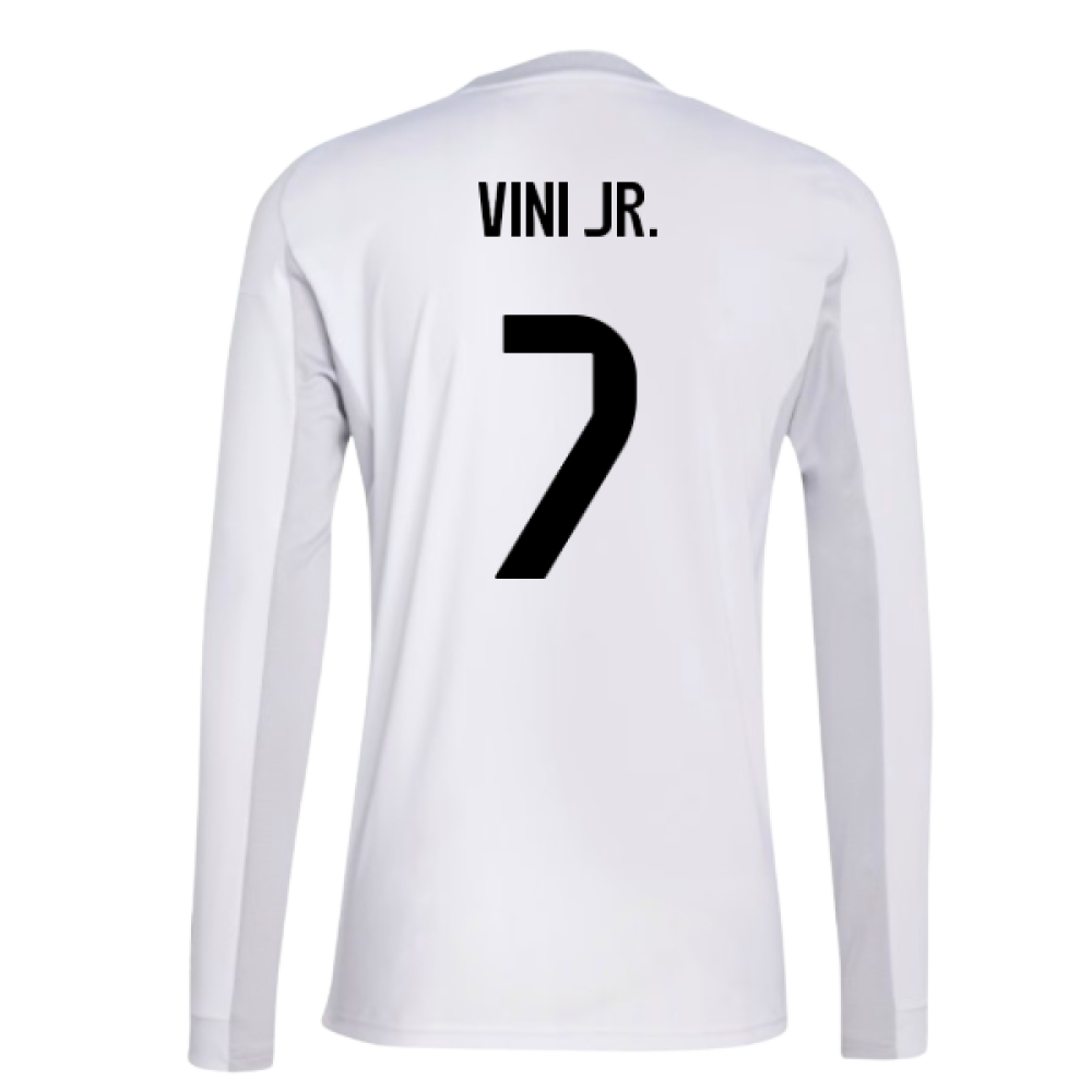 2025-2026 Real Madrid Long Sleeve Home Shirt (Vini Jr. 7)