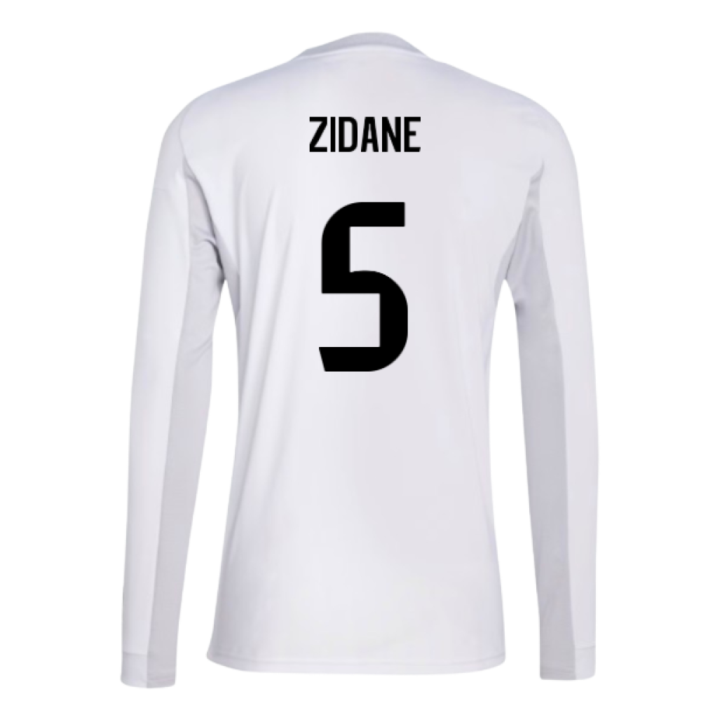 2025-2026 Real Madrid Long Sleeve Home Shirt (Zidane 5)