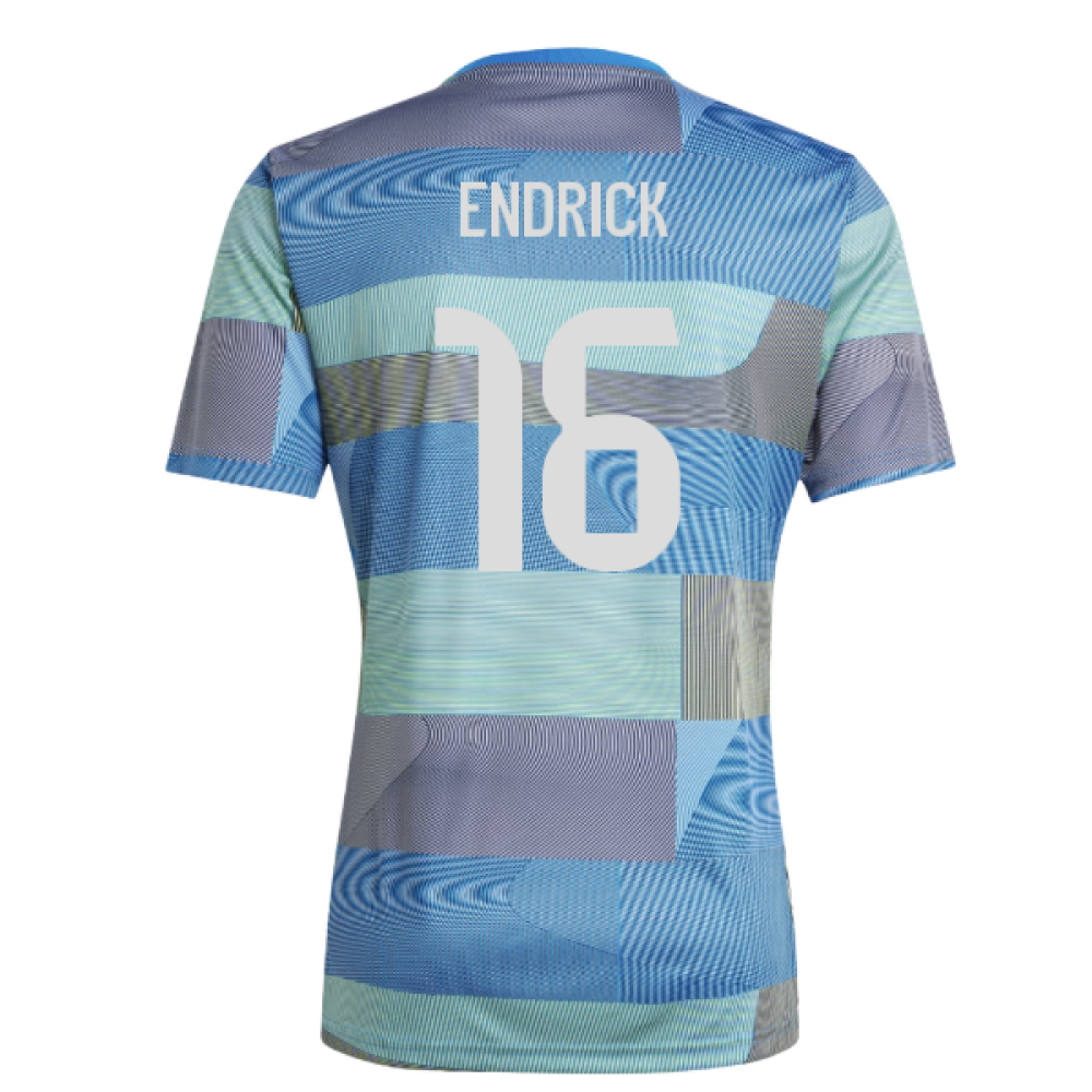 2025-2026 Real Madrid Pre-Match Shirt (Blue) (Endrick 16)