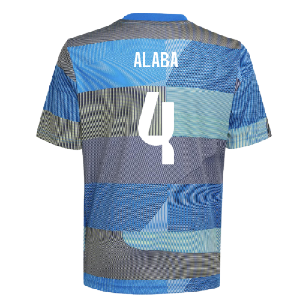 2025-2026 Real Madrid Pre-Match Shirt (Blue) - Kids (Alaba 4)