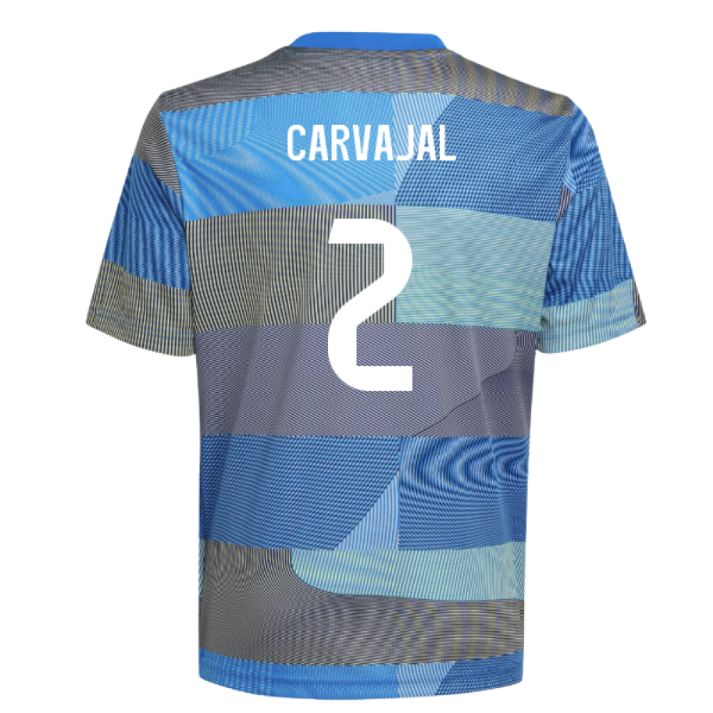 2025-2026 Real Madrid Pre-Match Shirt (Blue) - Kids (Carvajal 2)