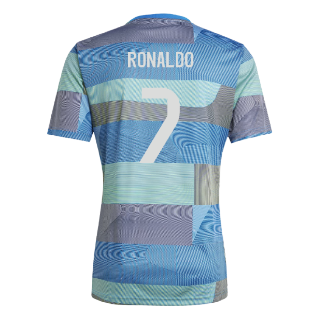 2025-2026 Real Madrid Pre-Match Shirt (Blue) (Ronaldo 7)