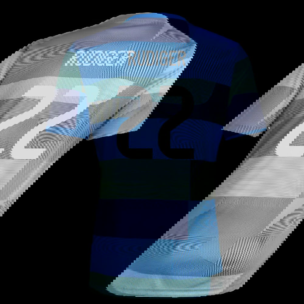 2025-2026 Real Madrid Pre-Match Shirt (Blue) (Rudiger 22)