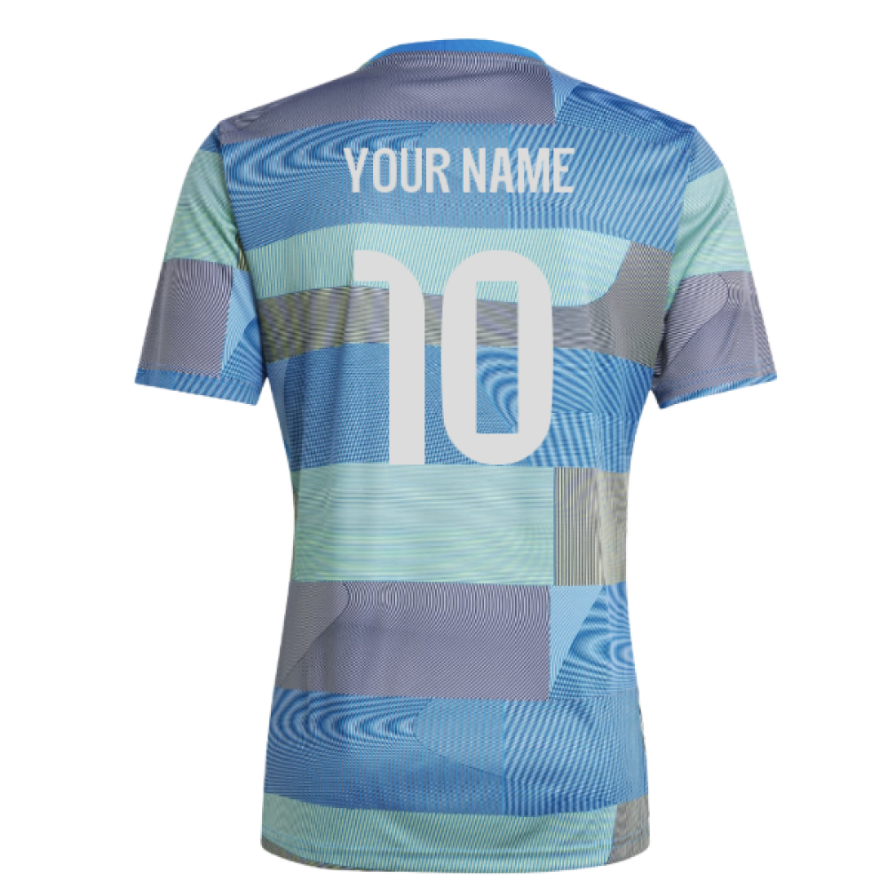2025-2026 Real Madrid Pre-Match Shirt (Blue) (Your Name)