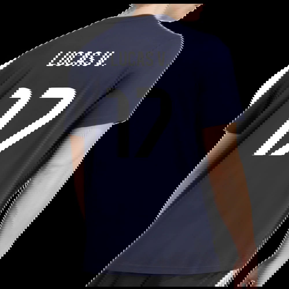 2025-2026 Real Madrid Seasonal Graphic Tee (Legend Ink) (Lucas V. 17)