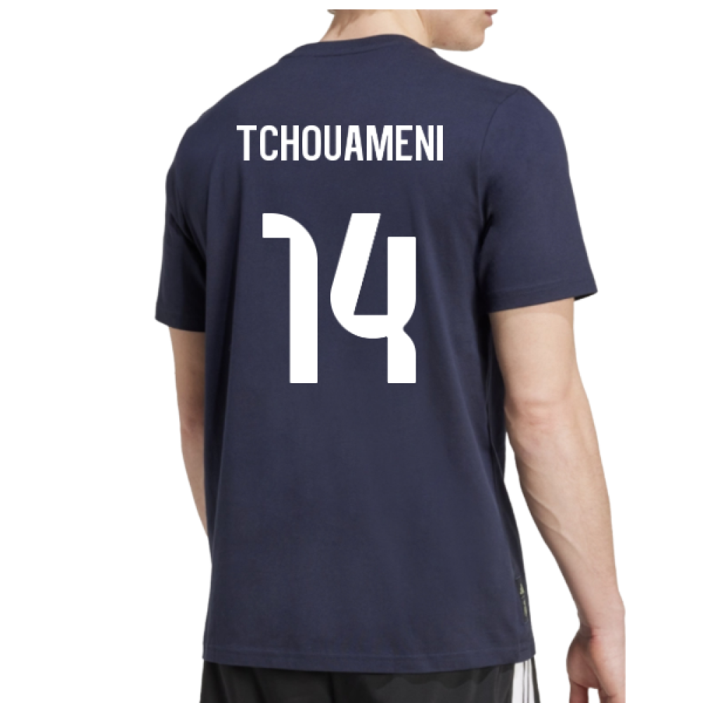 2025-2026 Real Madrid Seasonal Graphic Tee (Legend Ink) (Tchouameni 14)