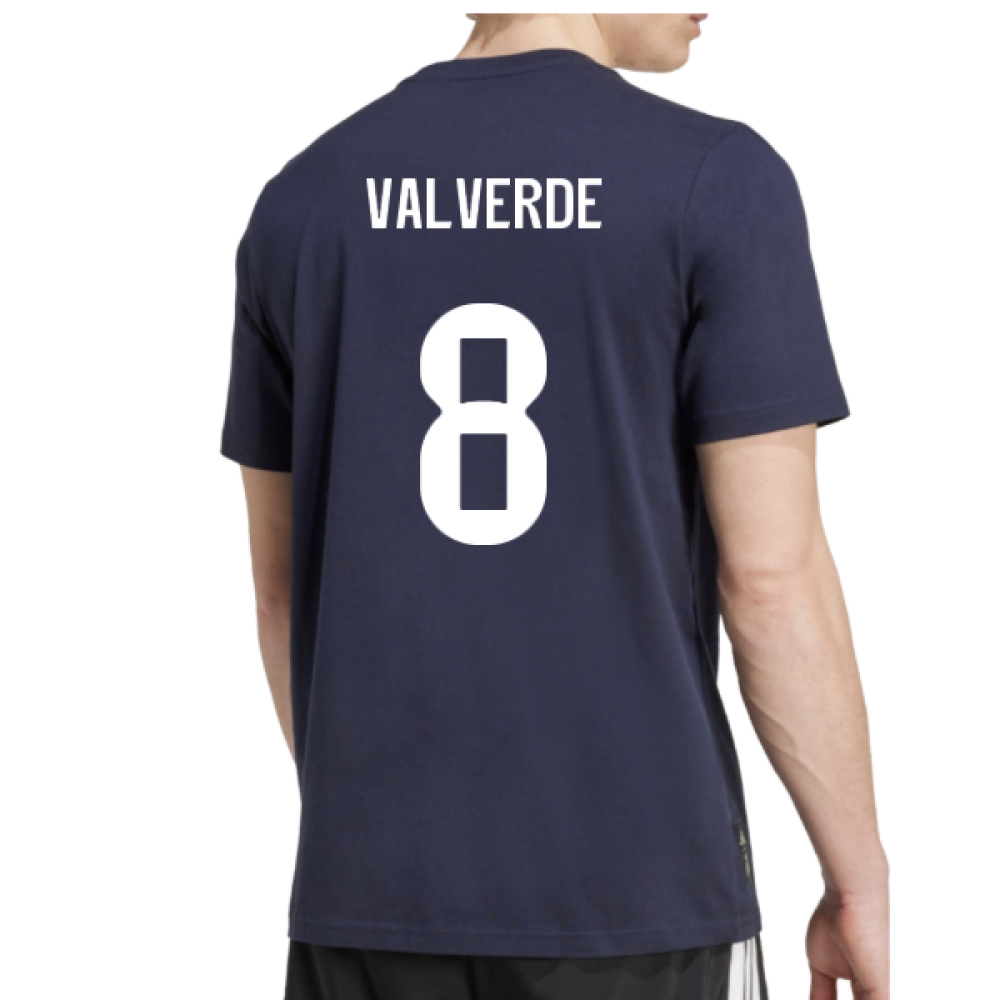 2025-2026 Real Madrid Seasonal Graphic Tee (Legend Ink) (Valverde 8)