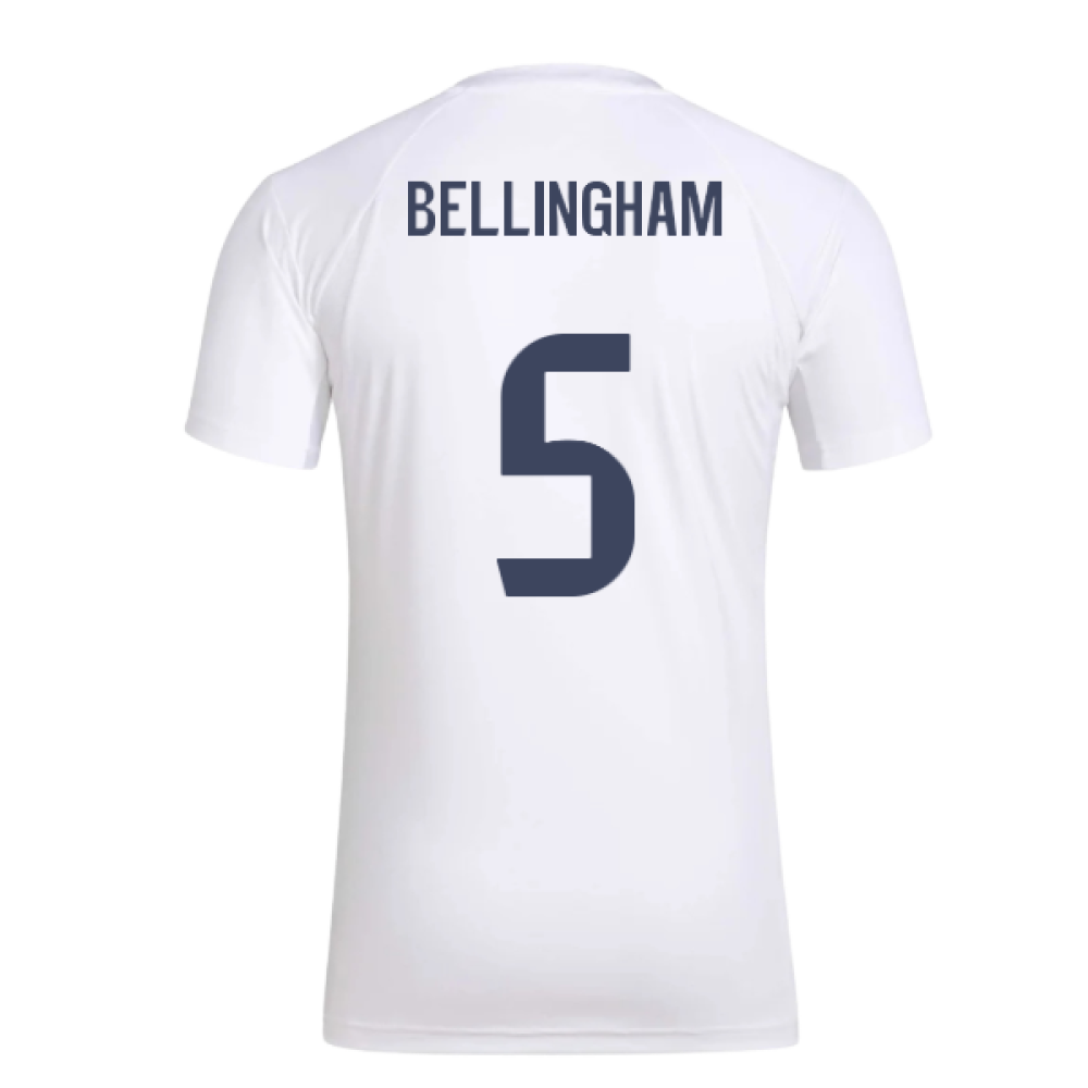 2025-2026 Real Madrid Seasonal Graphic Tee (White) (Bellingham 5)